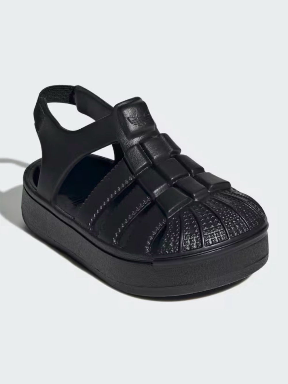 ADIDAS TODDLER SUPERSTAR SANDALS - BLACK SIZE 9K (NEW WITH TAGS) B2
